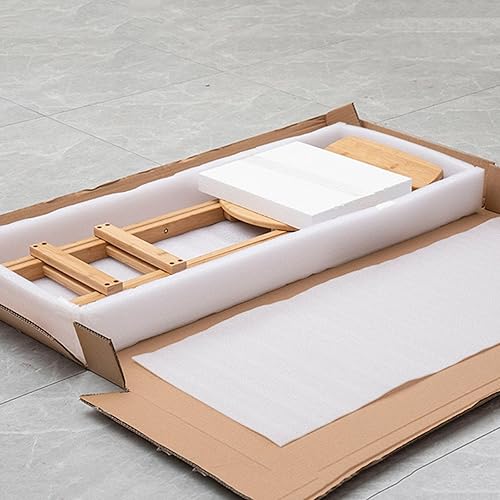 Miniatura 7 de Taburete de bar plegable de 27 pulgadas, taburete plegable para adultos, taburete de bambú portátil, altura de mostrador con respaldo, silla