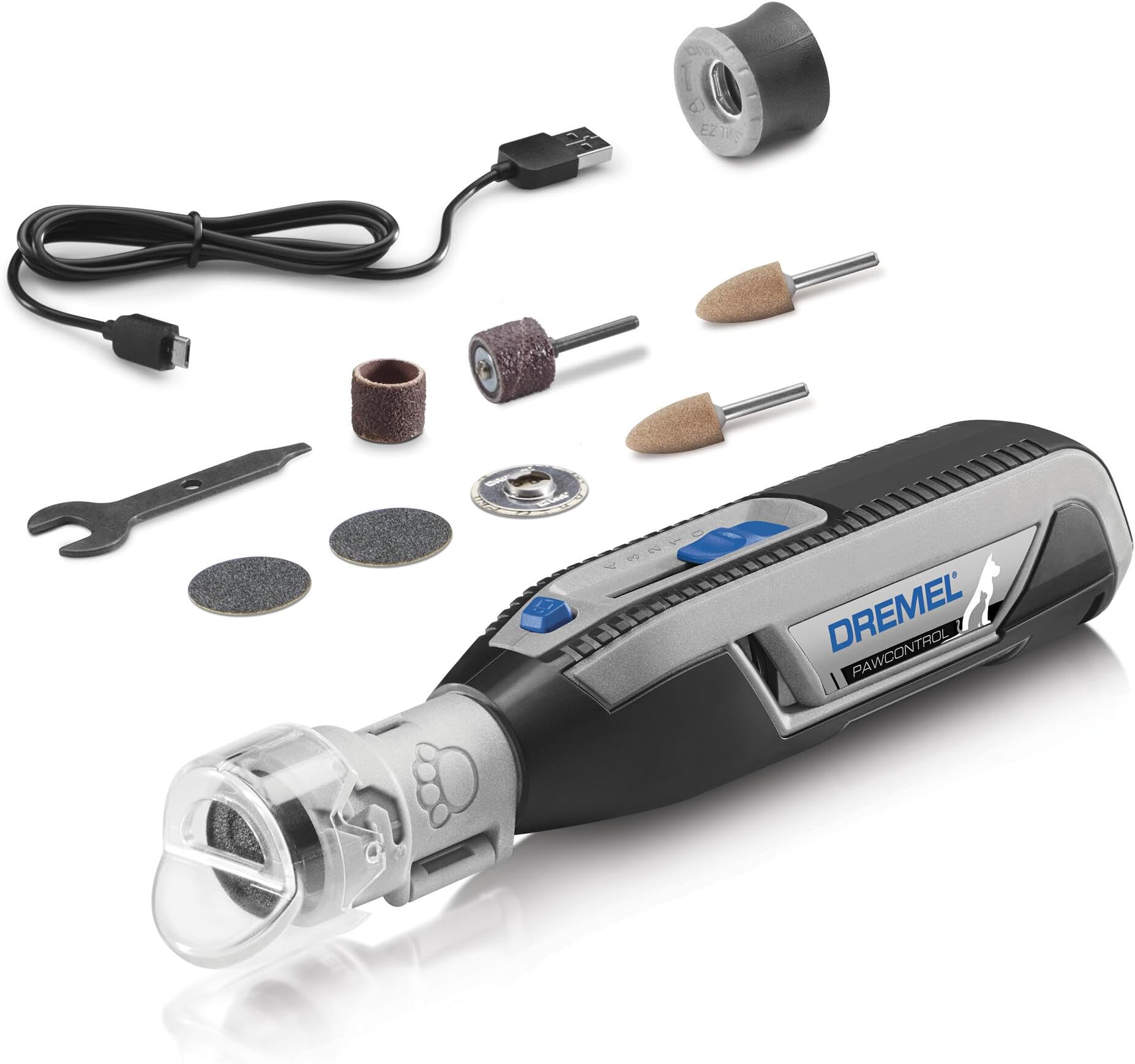 PawControl 7760-PET Dog Nail Grinder and Trimmer - Cordless & Rechargeable Pet Grooming Tool Kit - Safe for Dogs, Cats, and Small Animals (Amazon Exclusive)