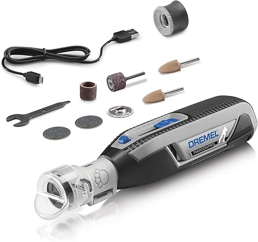 Dremel PawControl Dog Nail Grinder and Trimmer- Safe & Humane Pet Grooming Tool Kit- Cordless & Rechargeable Claw Grooming Kit for Dogs, Cats, and Small Animals 7760-PGK