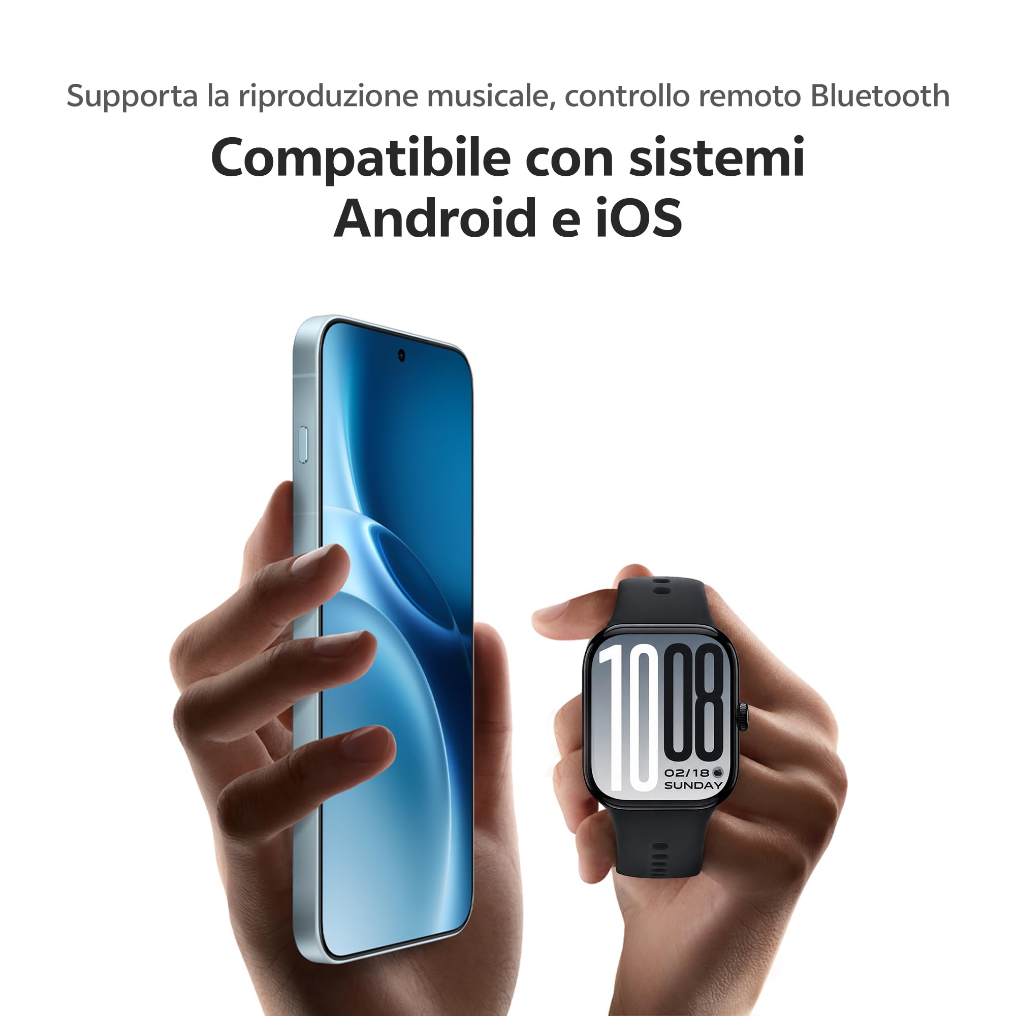 vivo Watch GT2 Smartwatch Uomo Donna, Batteria 25 Giorni, Display AMOLED 2,07'', Chiamate Bluetooth e GPS, 100+ Sport incl. Padel, 5ATM Impermeabile, Cardio SpO2 Sonno, NFC, Bianco