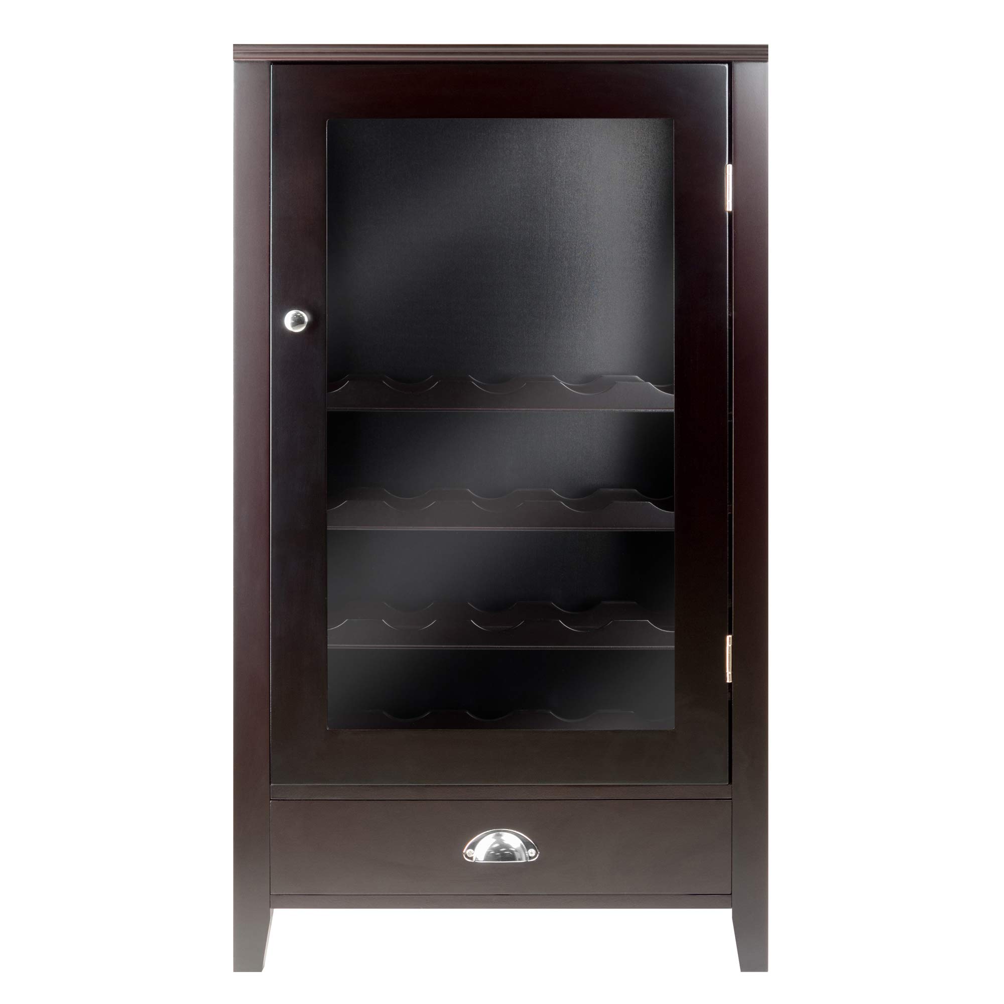 Winsome Wood 20-Bottle Shelf Modular Bordeaux Wine Cabinet, Espresso