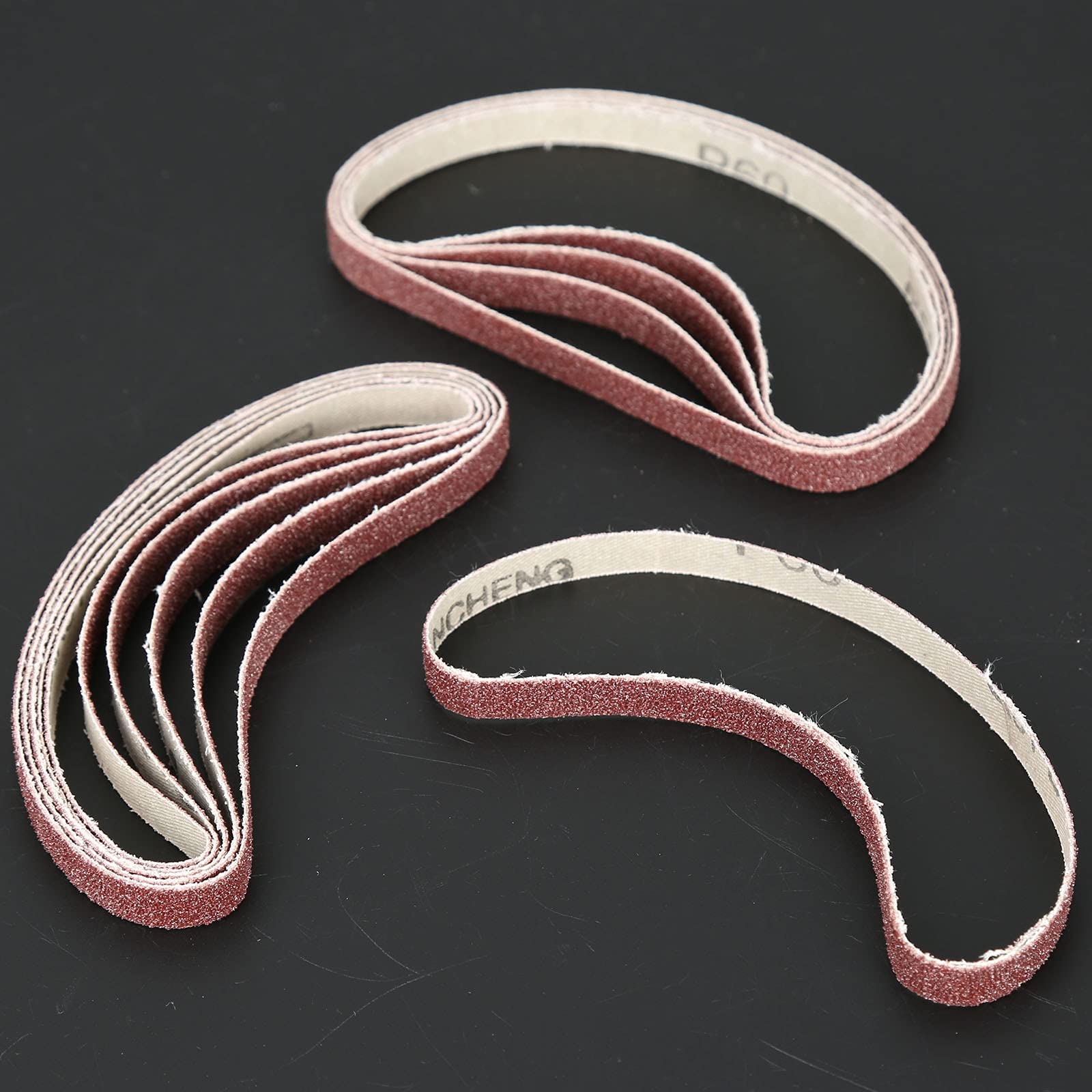 10 pezzi 10x330 mm Nastro abrasivo for levigatrici a nastro Smerigliatrice da banco Grana 60 Carta abrasiva for levigatura Lucidatura Strumento for levigatrice,Rotoli di carta vetrata