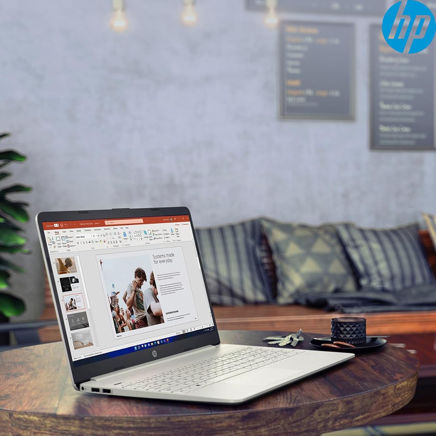 HP 15 Laptop keyboard and touchpad with a numeric keypad.