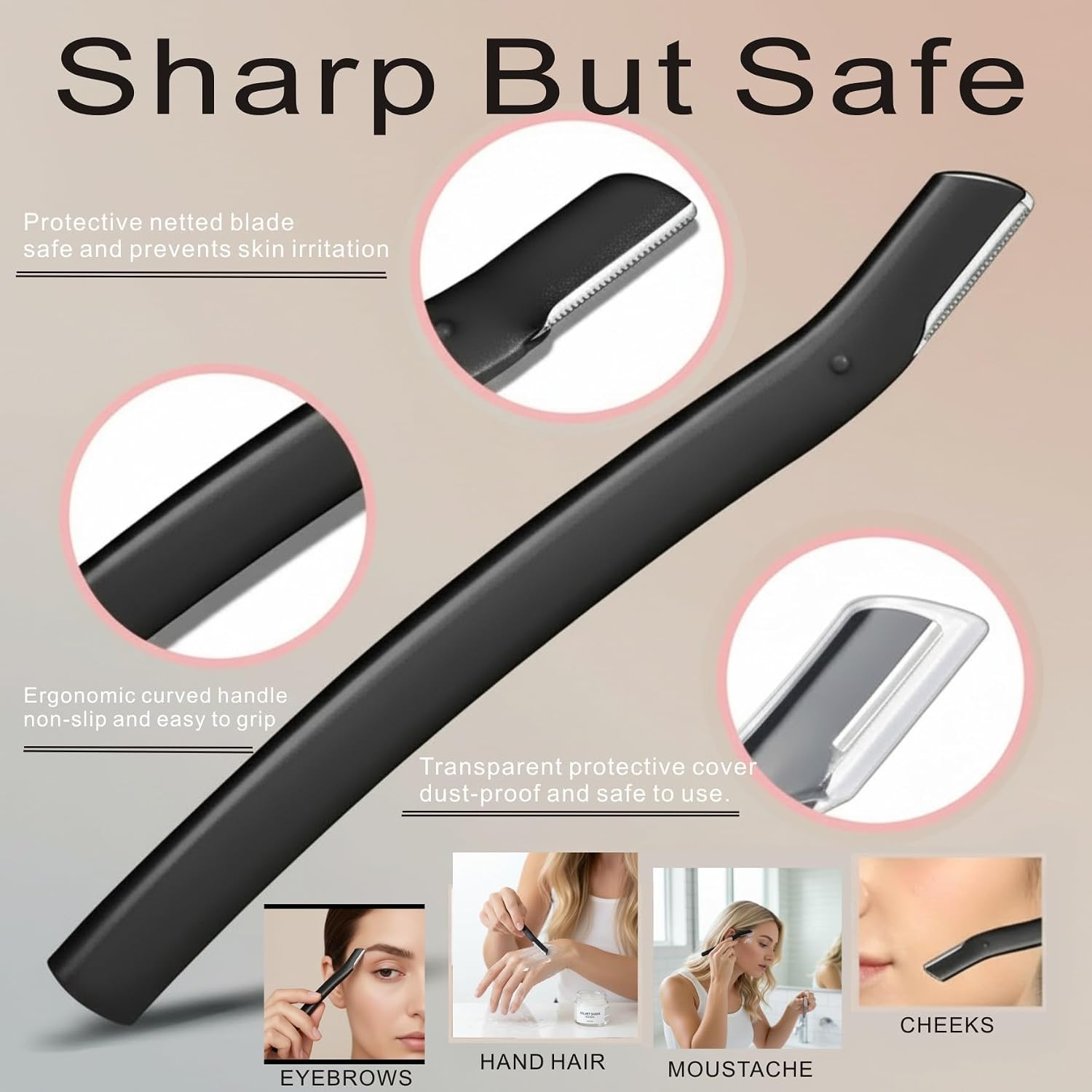8 Pcs Eyebrow Kit, with Small Eyebrow Scissors with Comb,Eyebrow Razor Kit, Eyebrow Tweezers, Stainless Steel Nose Hair Scissors, Double-ended eyebrow Brush,Travel Size or Home, Gifts, Black