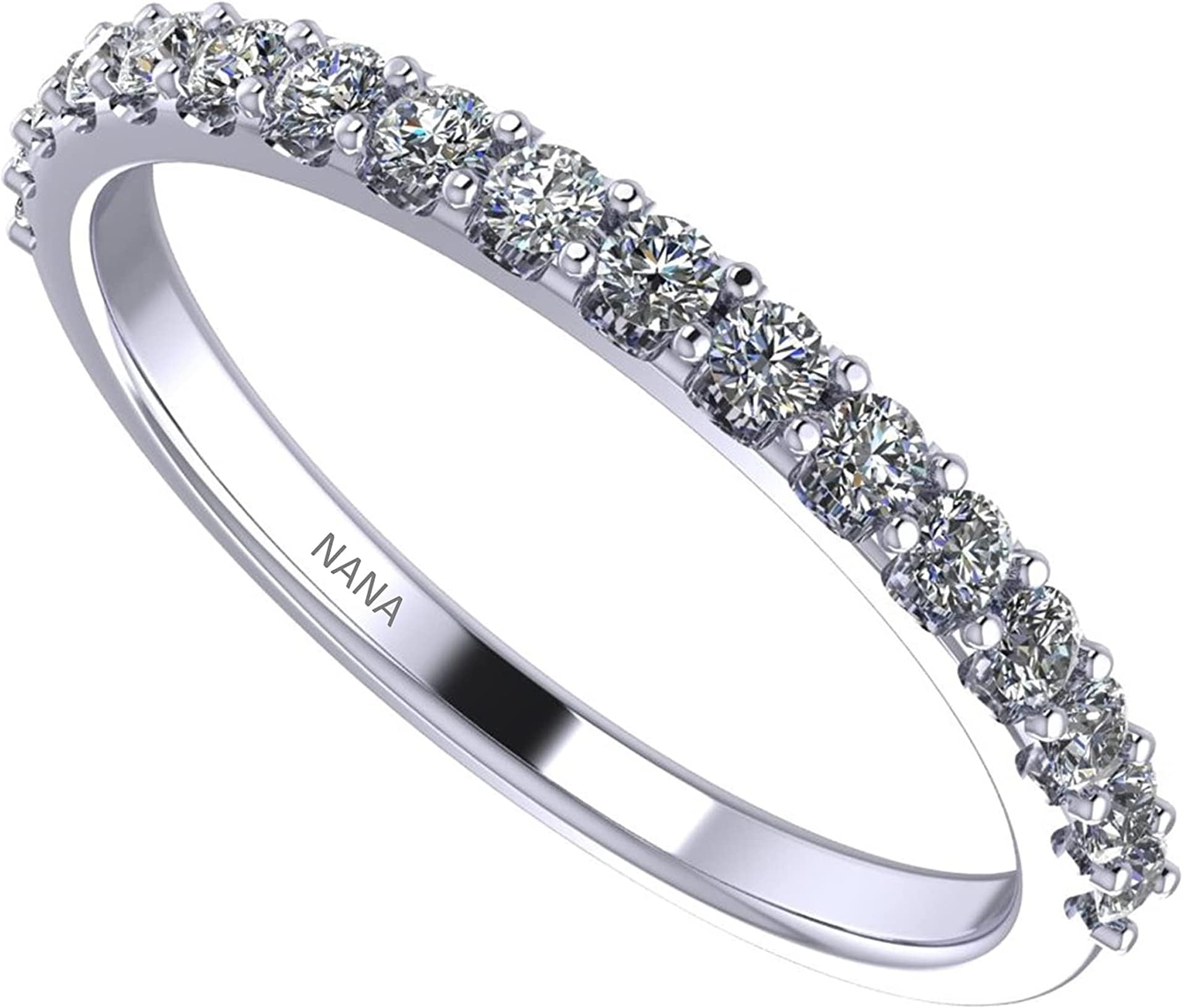 Coordinating Wedding Band, Pure Brilliance Zirconia, Sterling Silver or 10K Gold
