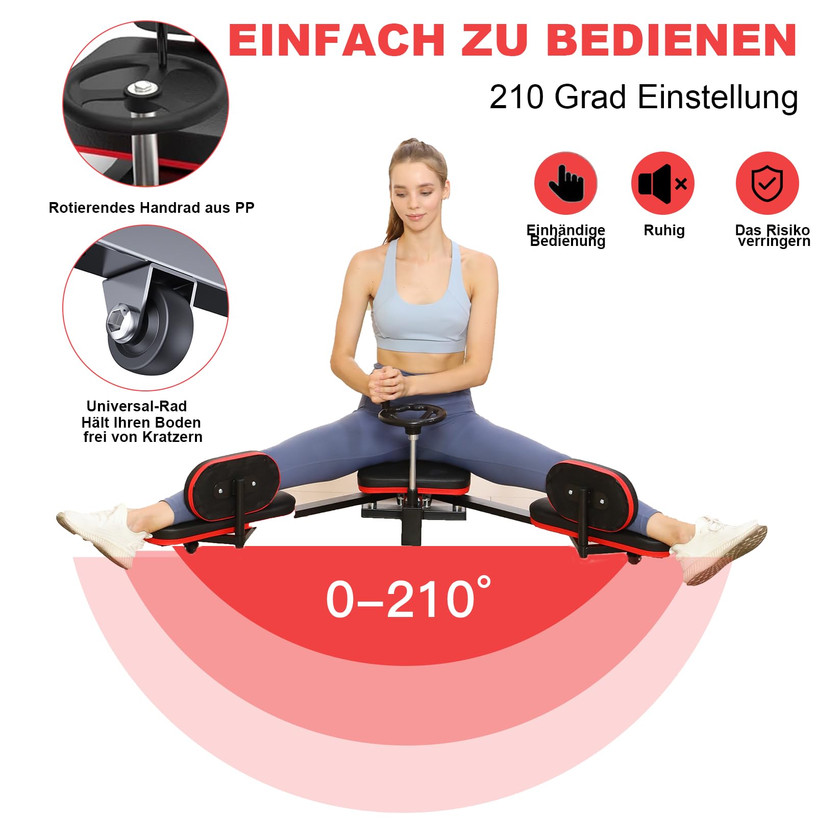 Beinspreizer Professional Leg Extender Zur Dehnung Der Muskeln Bis Zu 180°, Beinstrecker für Die Beine, für Yoga, Kampfsport, Ballett und TäGliches Training