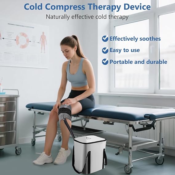 Cryo Cuff Cold Therapy Machine, Flexible Freeze Kit Ice Therapy Machine, 14L Super Large, Fast Cooling Cryotherapy Pad for Knee, Back, Leg, Hip, Setting Time
