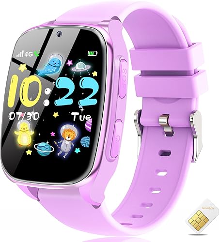 Reloj inteligente 4G para niños, reloj inteligente para niños y niñas, con llamadas, juegos SOS, cámara de alarma, calculadora de música, modo