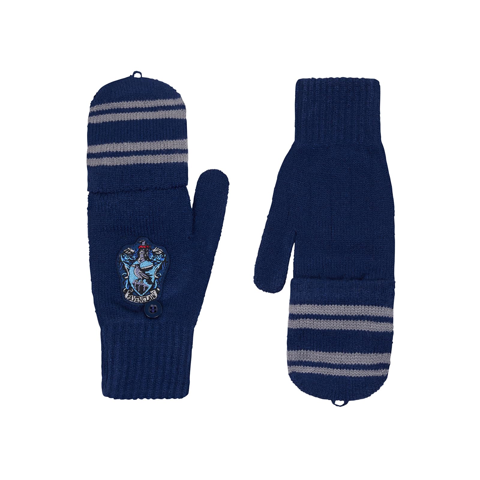 Harry Potter Ravenclaw Blue & Grey Knitted Fingerless Gloves