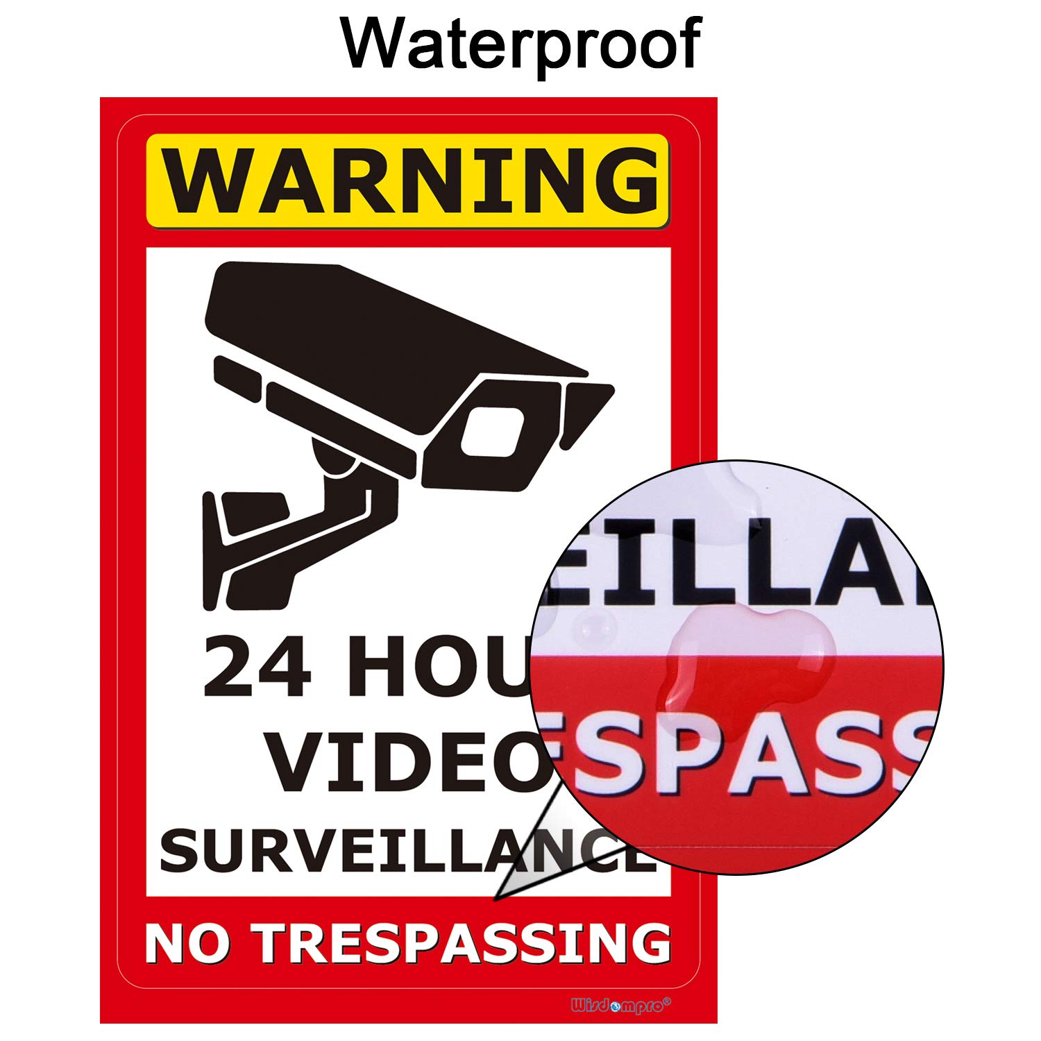 Cartelli Area Videosorvegliata 2 Pezzi - Alluminio 25x10 Cm Per Esterno E Interno