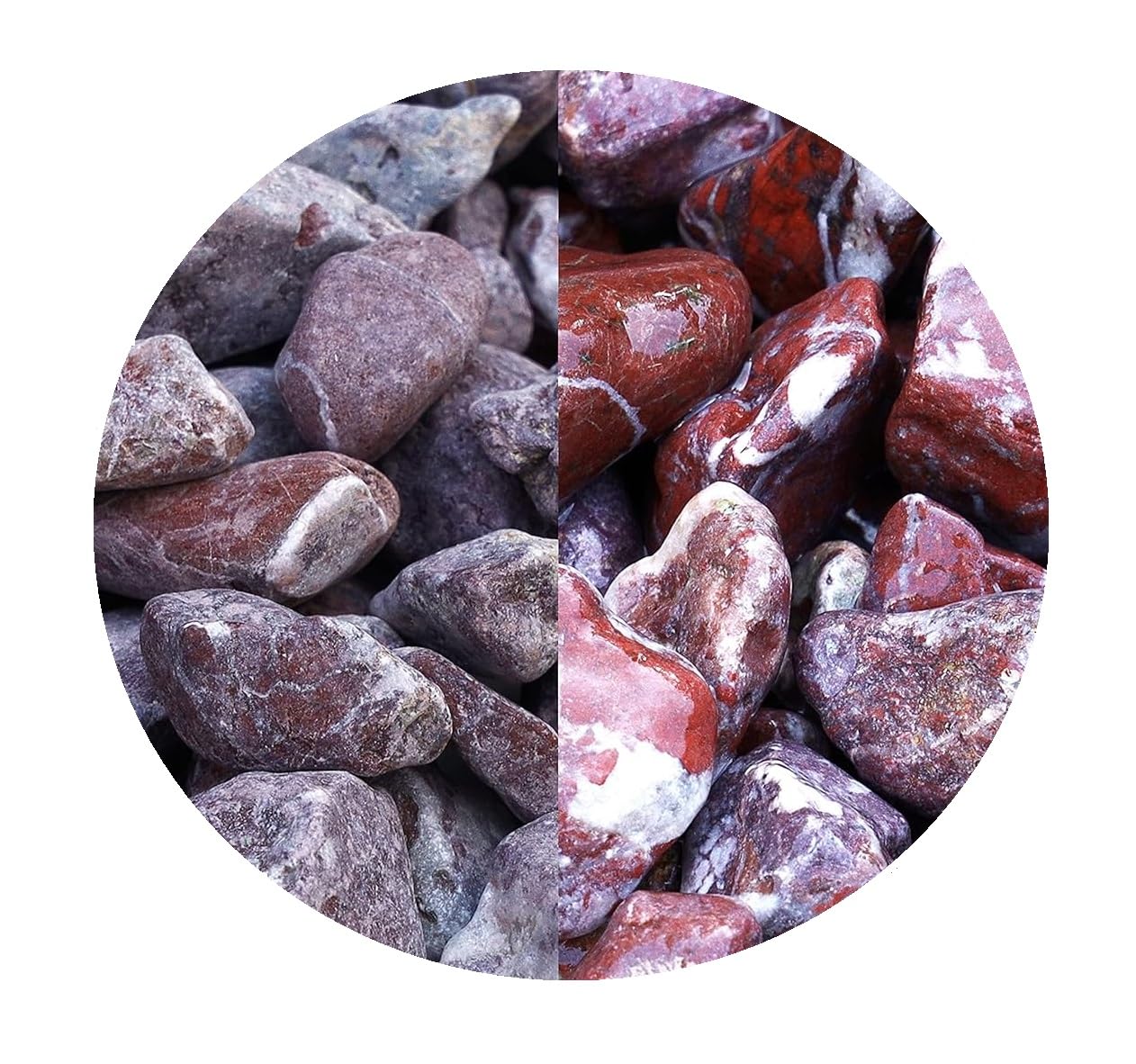 RED WINE 20 kg Natural Marble Pebbles – Decorative Landscaping Stone – Small (10-20mm) or Large (80-130mm) – Garden, Paths, Home Decor (small 10-20mm)