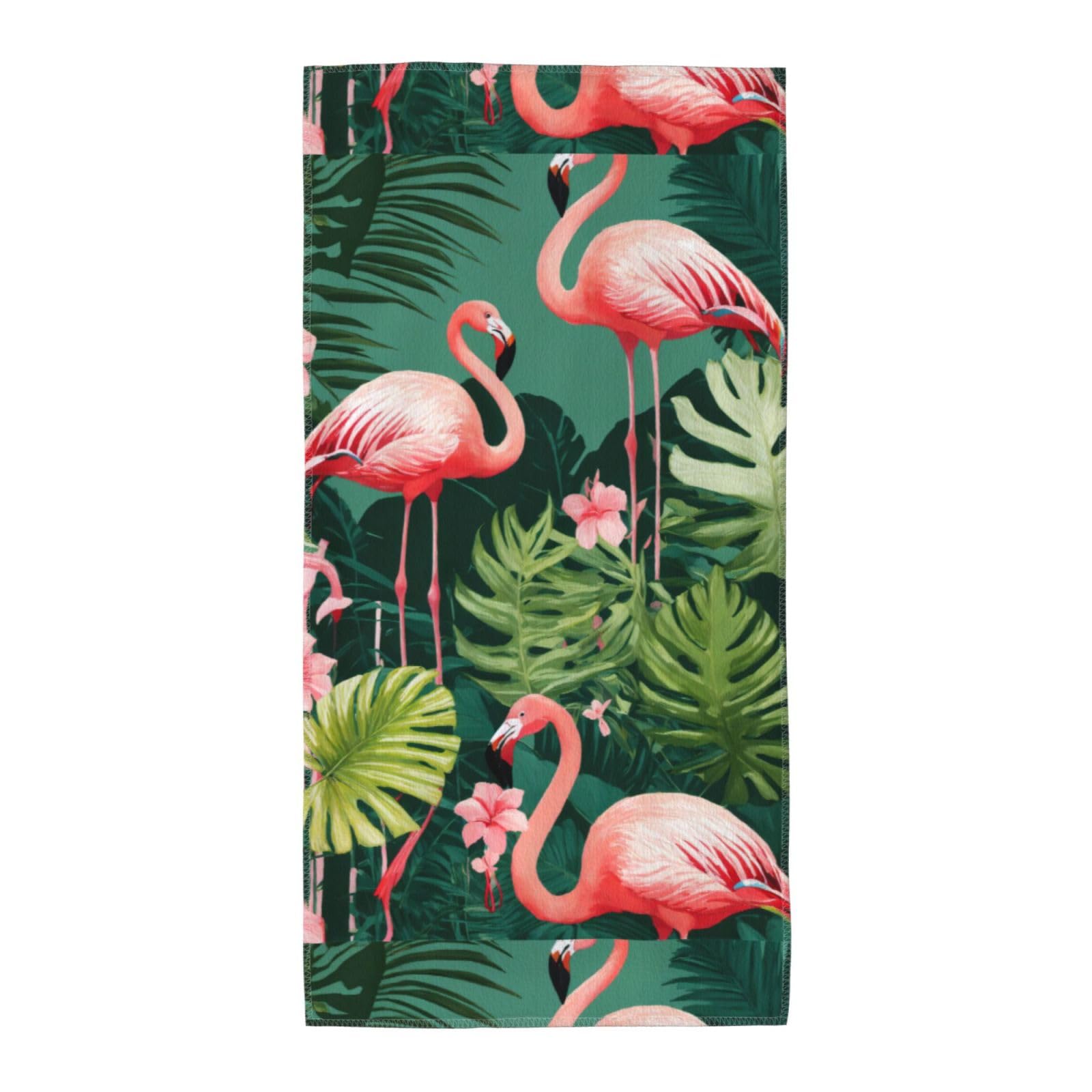 Cbaaghh Red Flamingo Print Towel, Towels Thick Face Towels Fast Drying Washcloth For Bath, Spa, Gym