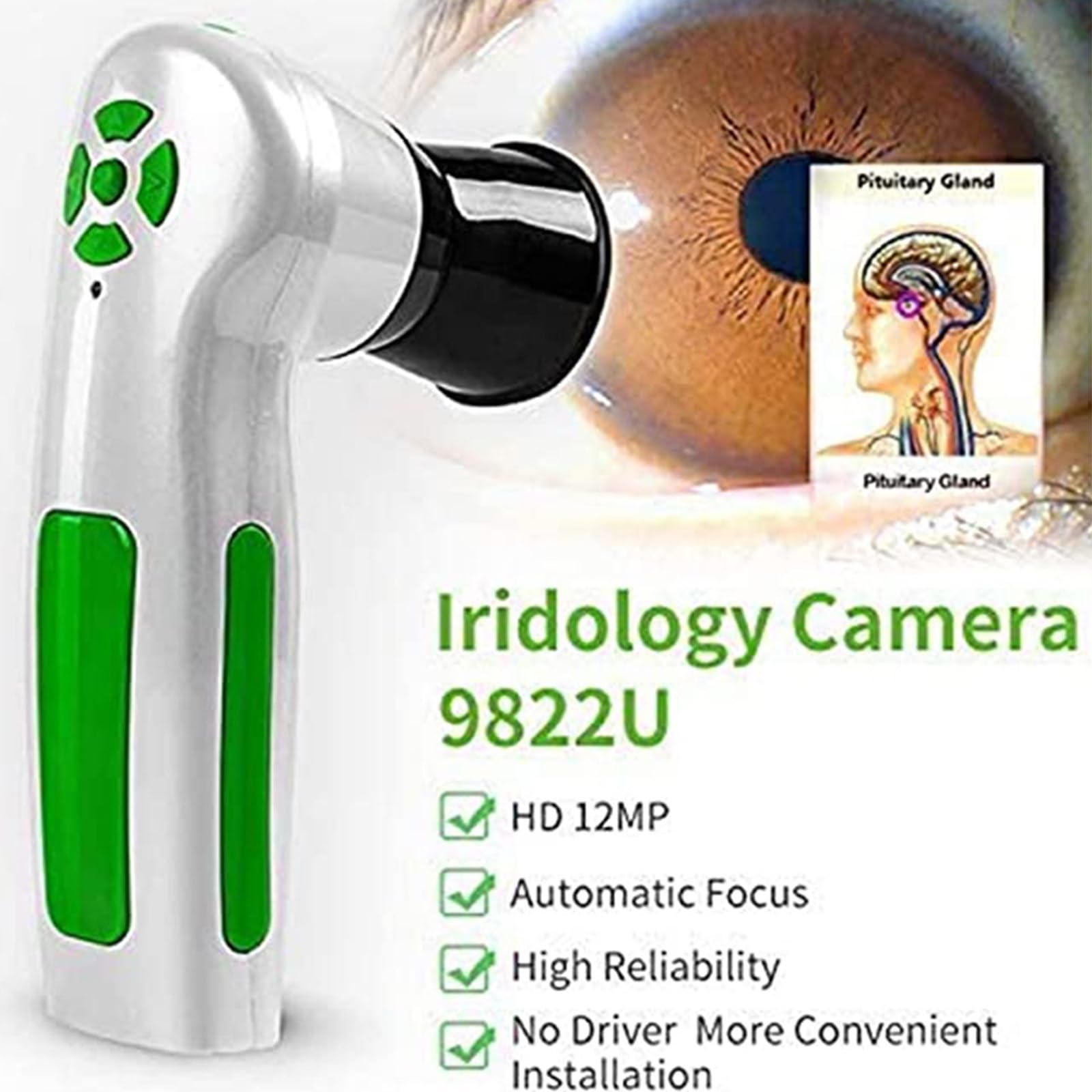 Iriscopio Digital de 12 MP, cámara de Iris, cámara de iridología Ocular, cámara Ocular de diagnóstico, Software de análisis sin Controlador, iriscopio USB CCD de Alta resolución