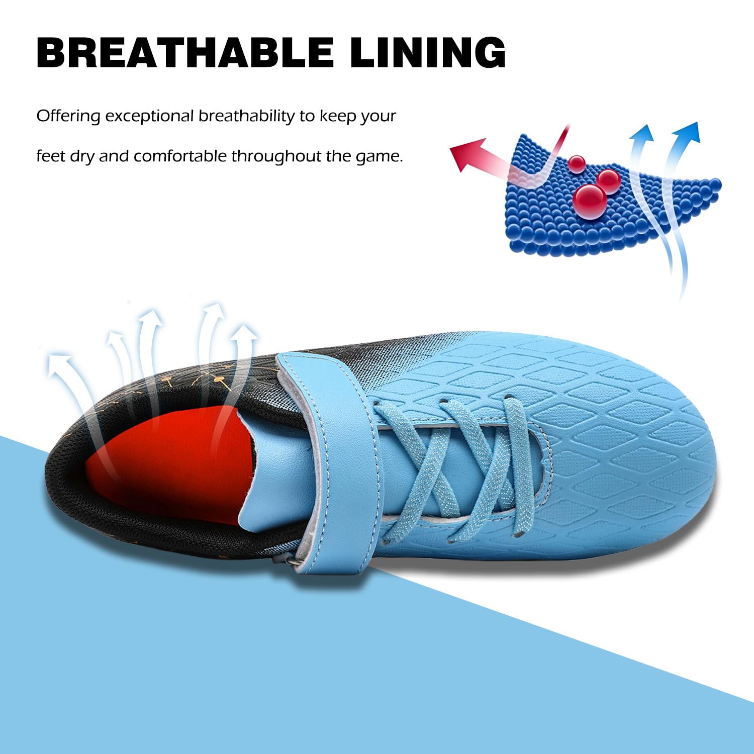 DimaiGlobal Scarpe da Calcio Bambini Ragazzi con Tacchetti Bassi Professionali Scarpe da Calcetto Futsal e Allenamento per Interno/Esterno - Antiscivolo Junior