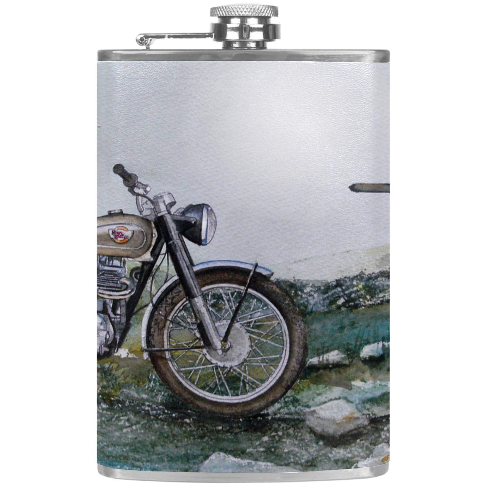 Flasque à whisky de poche en cuir de style rétro avec entonnoir de camping
