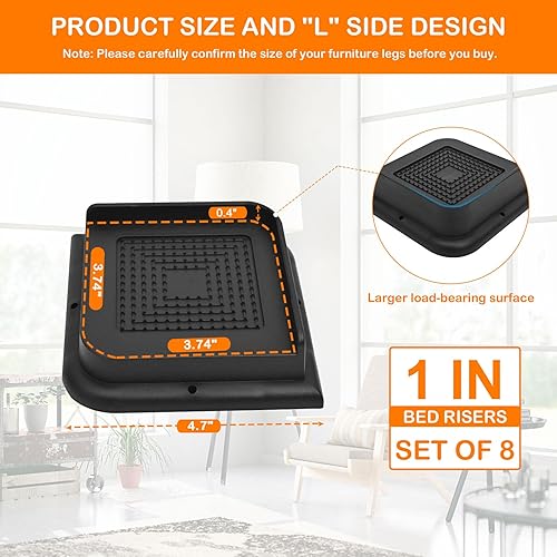 Miniatura 2 de Elevadores de cama de 1 pulgada, 2 pulgadas, 3 pulgadas, 4 pulgadas, 6 pulgadas, 8 pulgadas, resistentes, elevadores de muebles de gran tamaño que