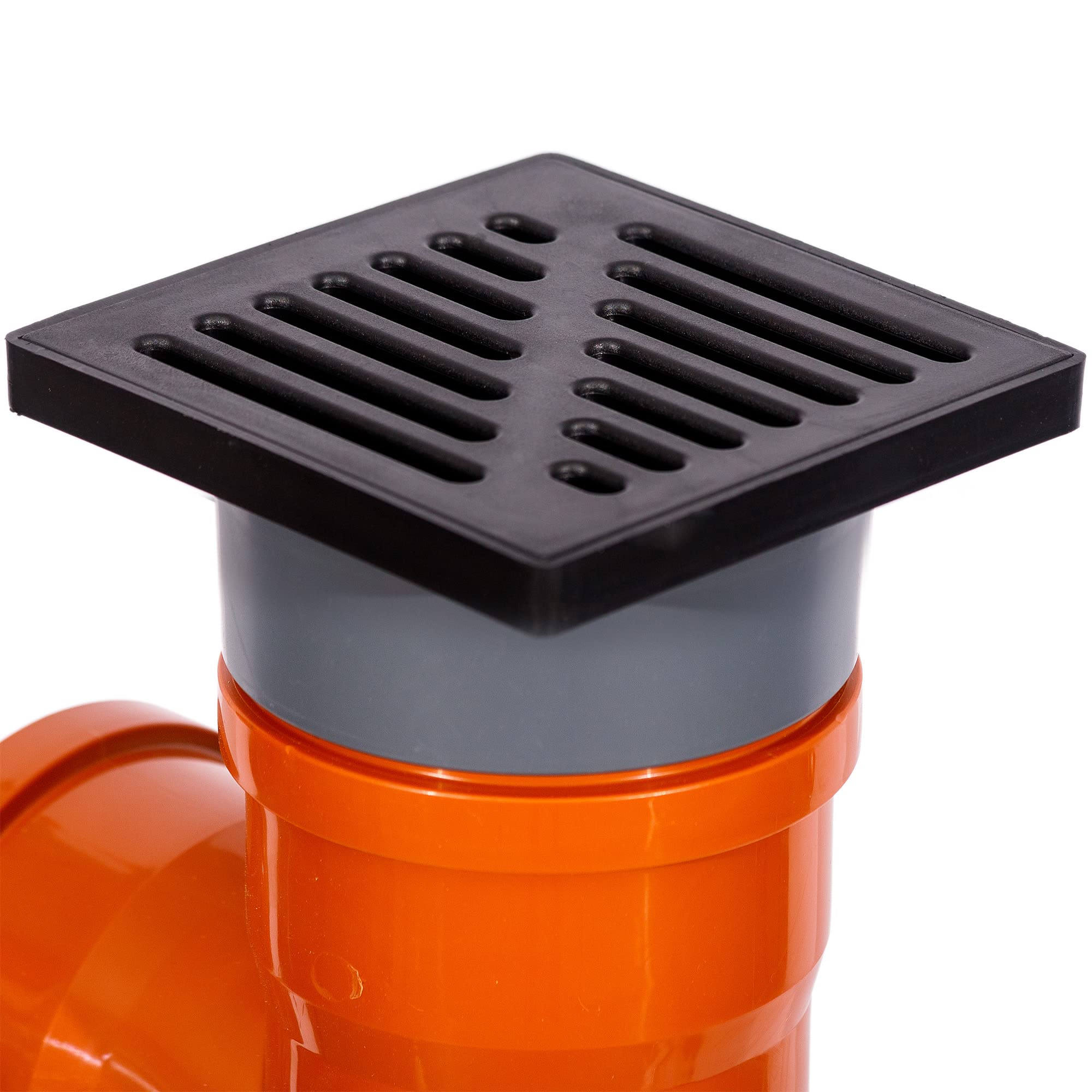 Sickerschacht Regenwasser 110 mm x Länge 1m mit Abfluß - Drainagerohr Hofablauf Bodenablauf 15 x 15 cm - Kunststoff Terrasse Regensinkkasten - Drainage Versickerungsschacht Laubschutz
