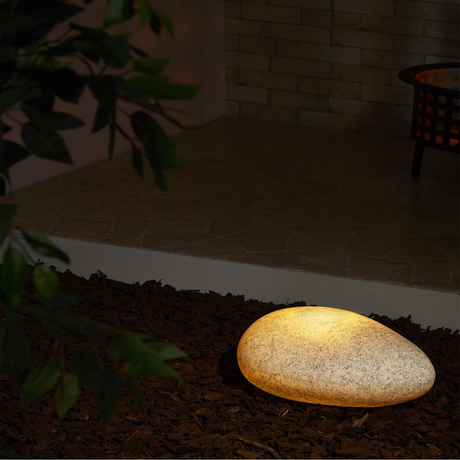 Bola De Jardín Trango - Luz Decorativa Exterior IP65, Aspecto Granito, Cable 5m, Ideal Para Terraza Y Camino