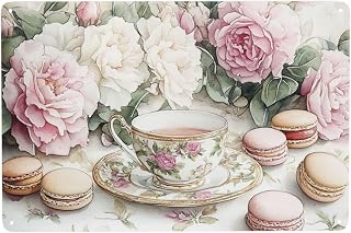 Cafemira Metal Signs,Elegant Breakfast Setting,Unique tin sign Art Wall Decor Poster For Living Room,office,studio,cafe,Garden,Yard,Patio,Tinplate,Practical decorative Plaque Gift,8x12 Inch