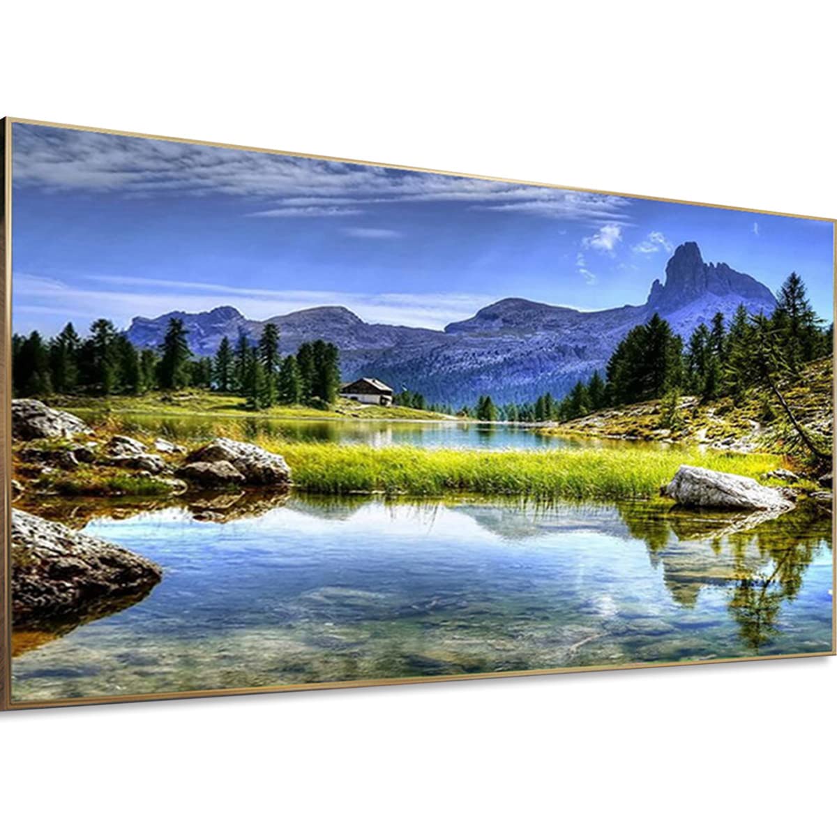 5D Diamond Painting Kit 'Weißer Baum' – Vollbild DIY Dekoration Fürs Wohnzimmer, 100x40 Cm
