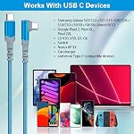 60W/3A C-C Cable【3Pack 10ft】, Canjoy USB C Cable Right Angle Type C Cable Fast Charging Cable Nylon Braided Cord Compatible with MacBook Pro, iPad Air/Pro, Samsung Galaxy S22/S21
