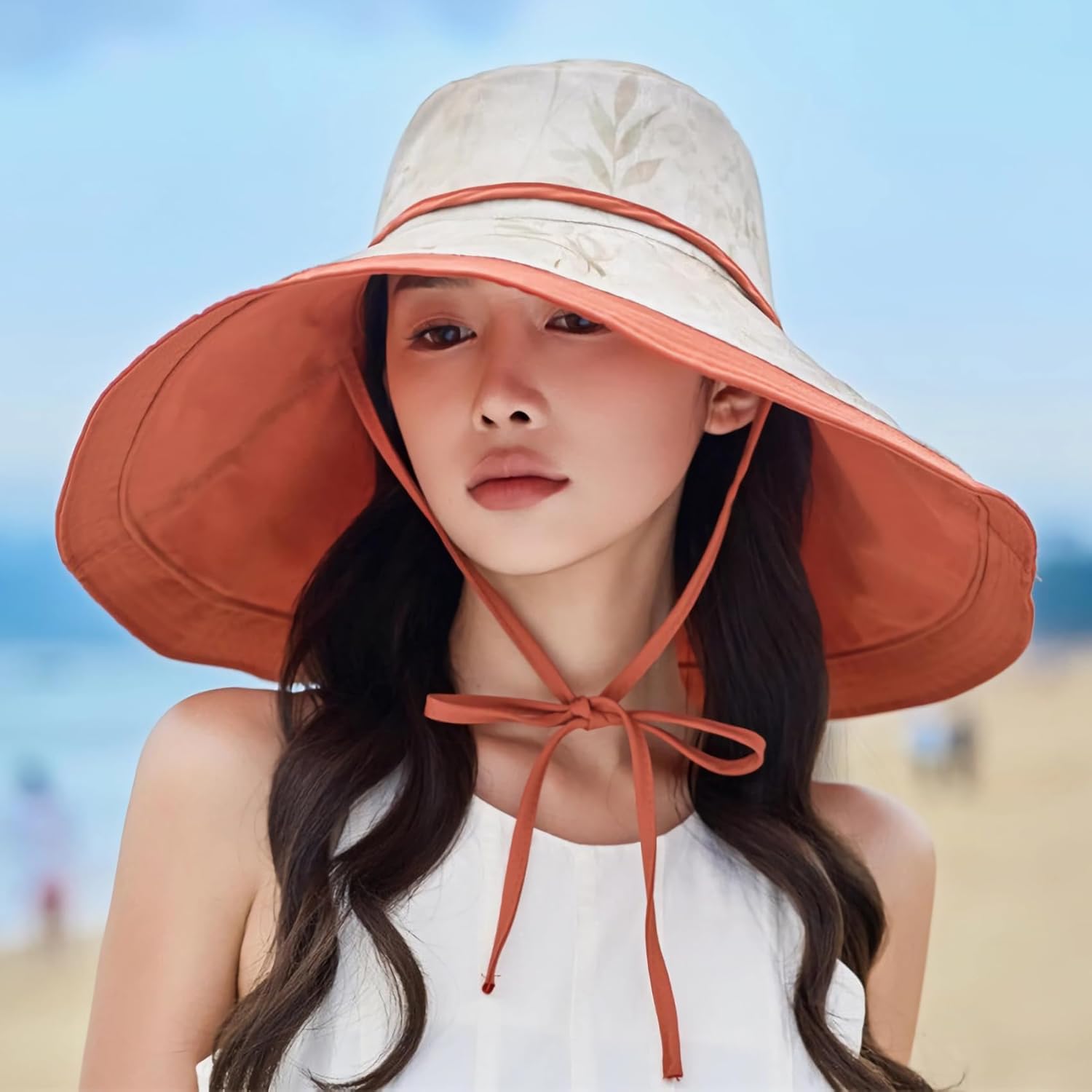 Wide Brim Women Summer Sun Floppy Hat Beach Bucket Fishing Hats Reversible Packable UV Protection, Metal Wired Edge - Image 4