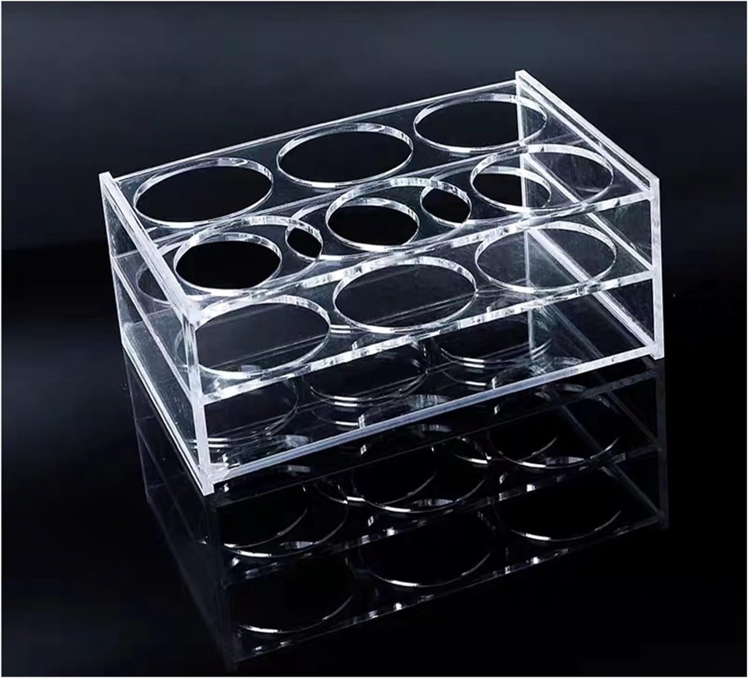 1pcs Clear Organic Glass Centrifuge Tube Rack PMMA Tubing Holder for School Lab(100ml 6holes)