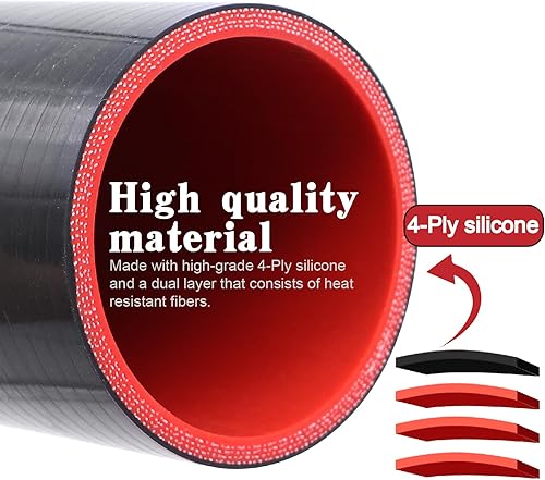 Miniatura 10 de Acoplador recto Manguera de silicona de 3 12 pulgadas de diámetro interior de 12 pulgadas de longitud, 4 capas de 0.197 in de grosor, tubo de