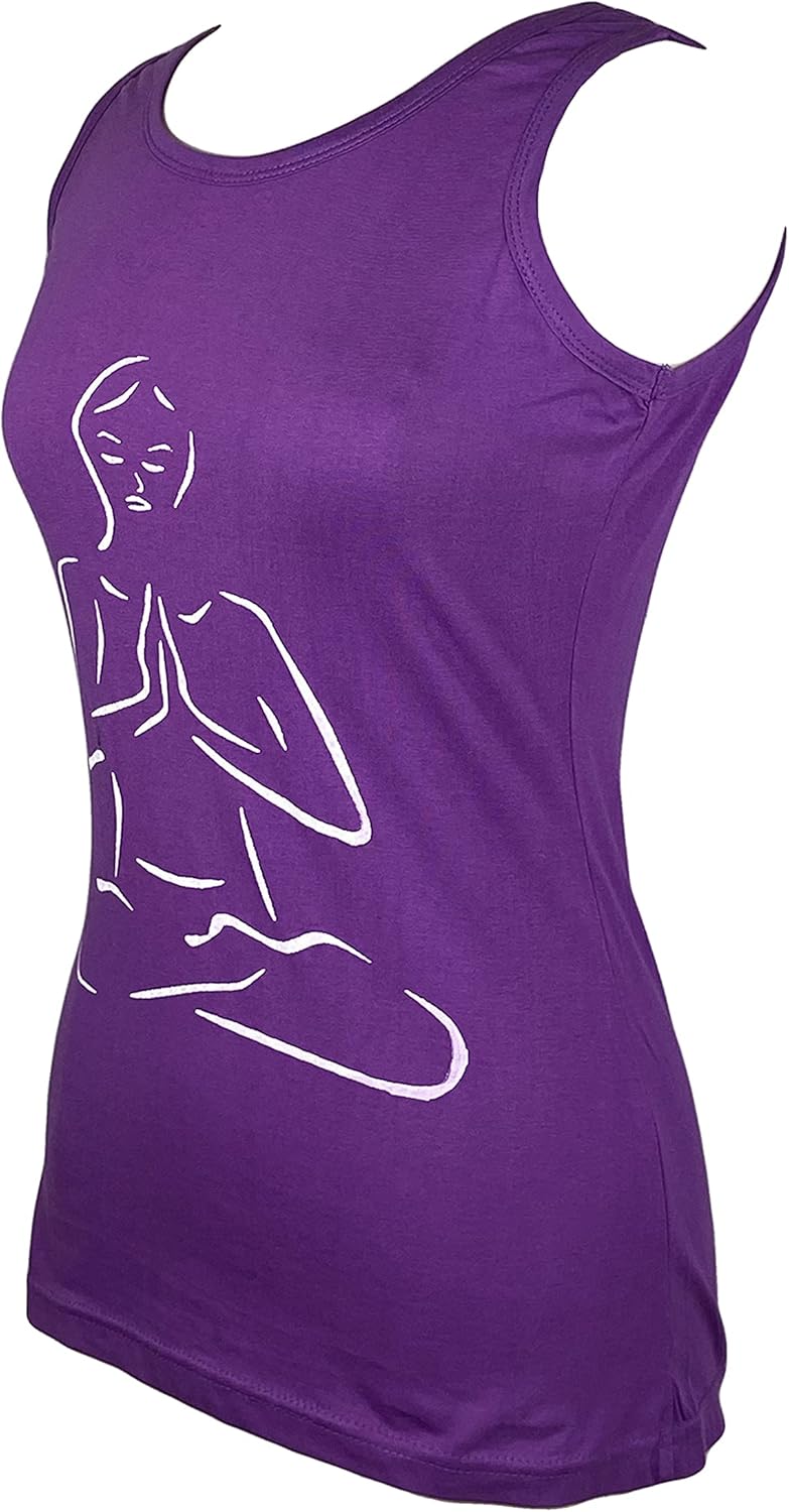 Agan Traders Women's 2025 Winter Knit Cotton Stretchy Yoga Meditation Buddha Printed Sleveless Cami Nepal Highland Tank Tops