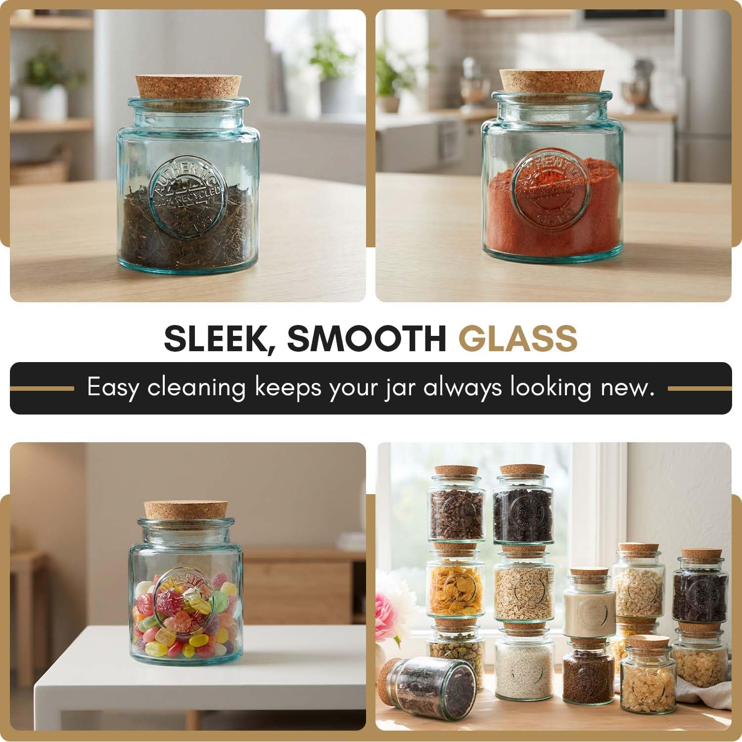 Couronne Company Authentic Glass Jar with Cork, G5689-C, 250ml, 1 Piece