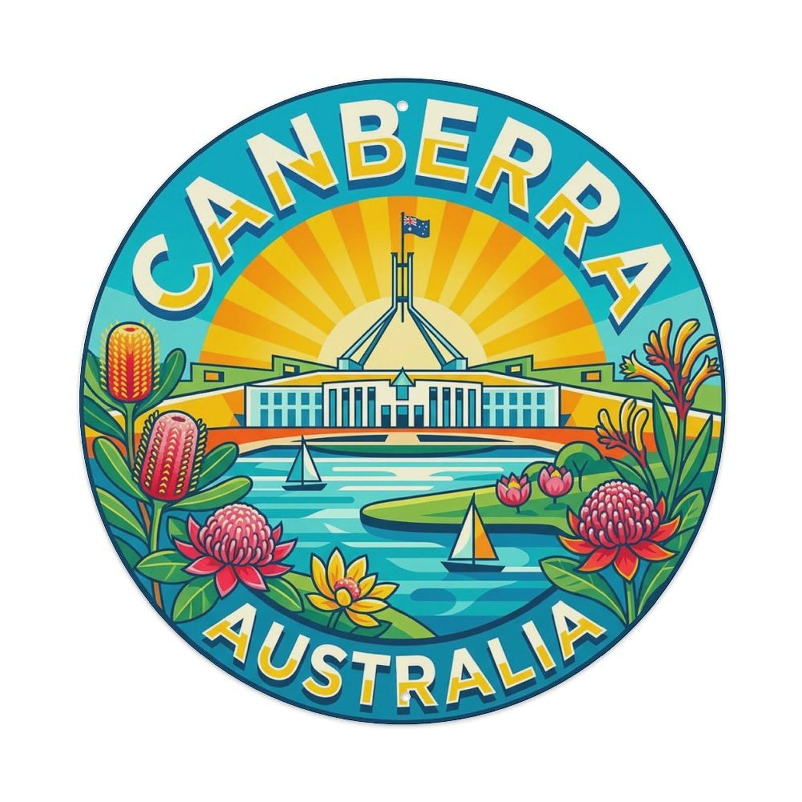 Retro Travel Australia Canberra Metal Tin Sign
