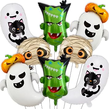 8 PCS Halloween Balloons, Cute Monster Mummy Ghost Balloons for Halloween Party Decorations Wedding Party Decorations Supplies