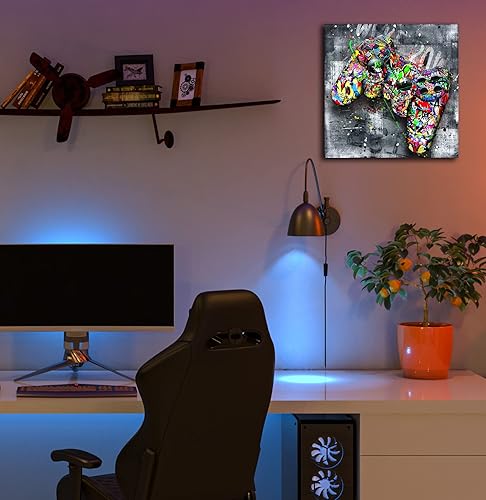 Miniatura 175 de JKWALL77 Arte de pared de graffiti – Decoración de pared de arte abstracto grande – Arte de pared en lienzo para sala de estar, listo para colgar