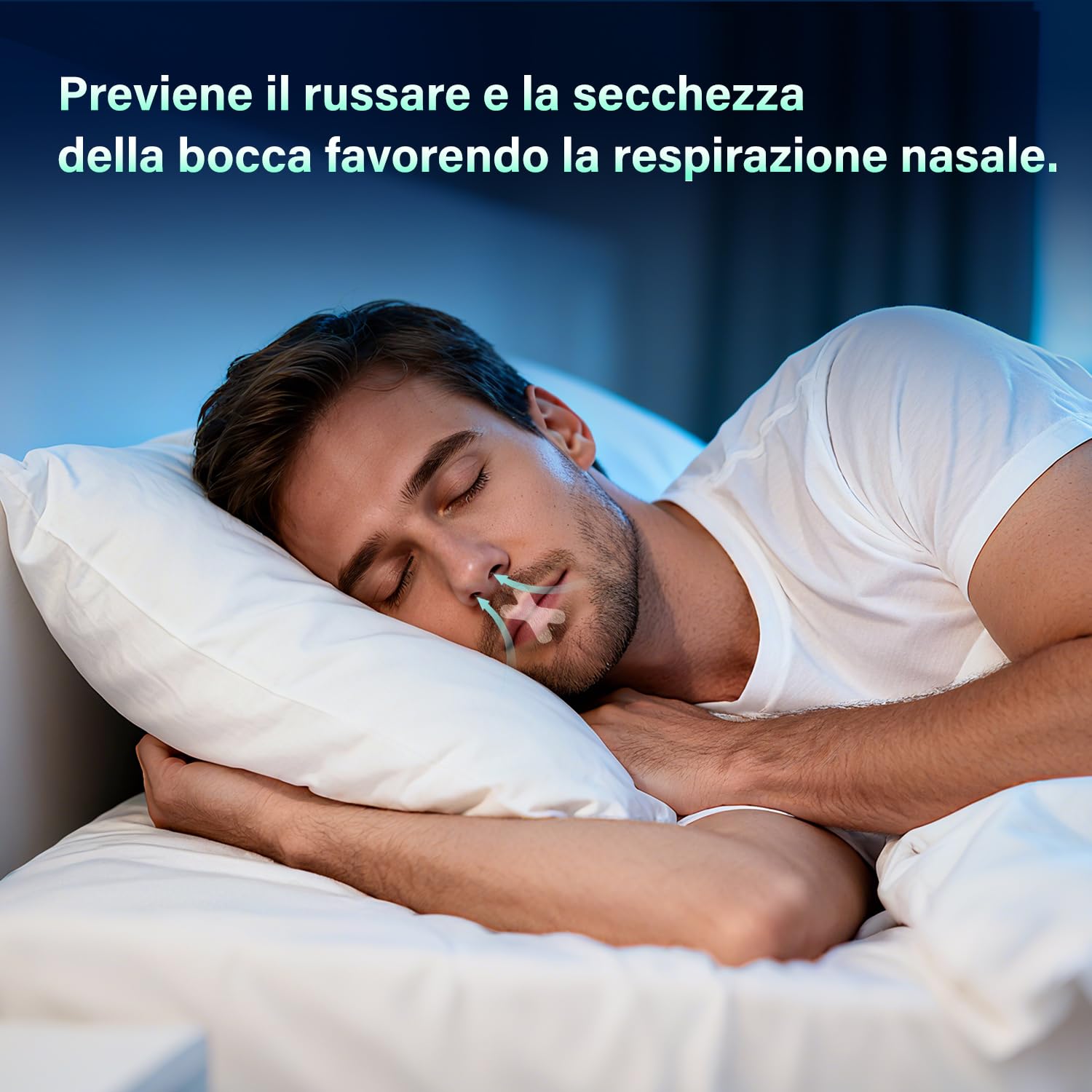 Mouth Tape for Sleeping, 120 Pezzi Cerotti Bocca per Dormire – Antirussamento per Respirare Meglio dal Naso, Migliora il Sonno e Favorisce la Respirazione Nasale