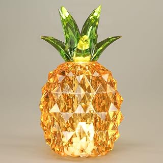 Gold Pineapple Light for Home Decor, 4.95 Inch Battery Operated End Table Lamp for Living Room, Tropical Pineapple Gifts for Coffee Table Shelf Entryway Centerpiece Christmas Decor