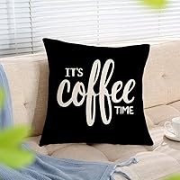Vista 3 de Ogiselestyle It's Coffee Time - Funda de cojín decorativa de algodón y lino para el hogar, 18 x 18 pulgadas