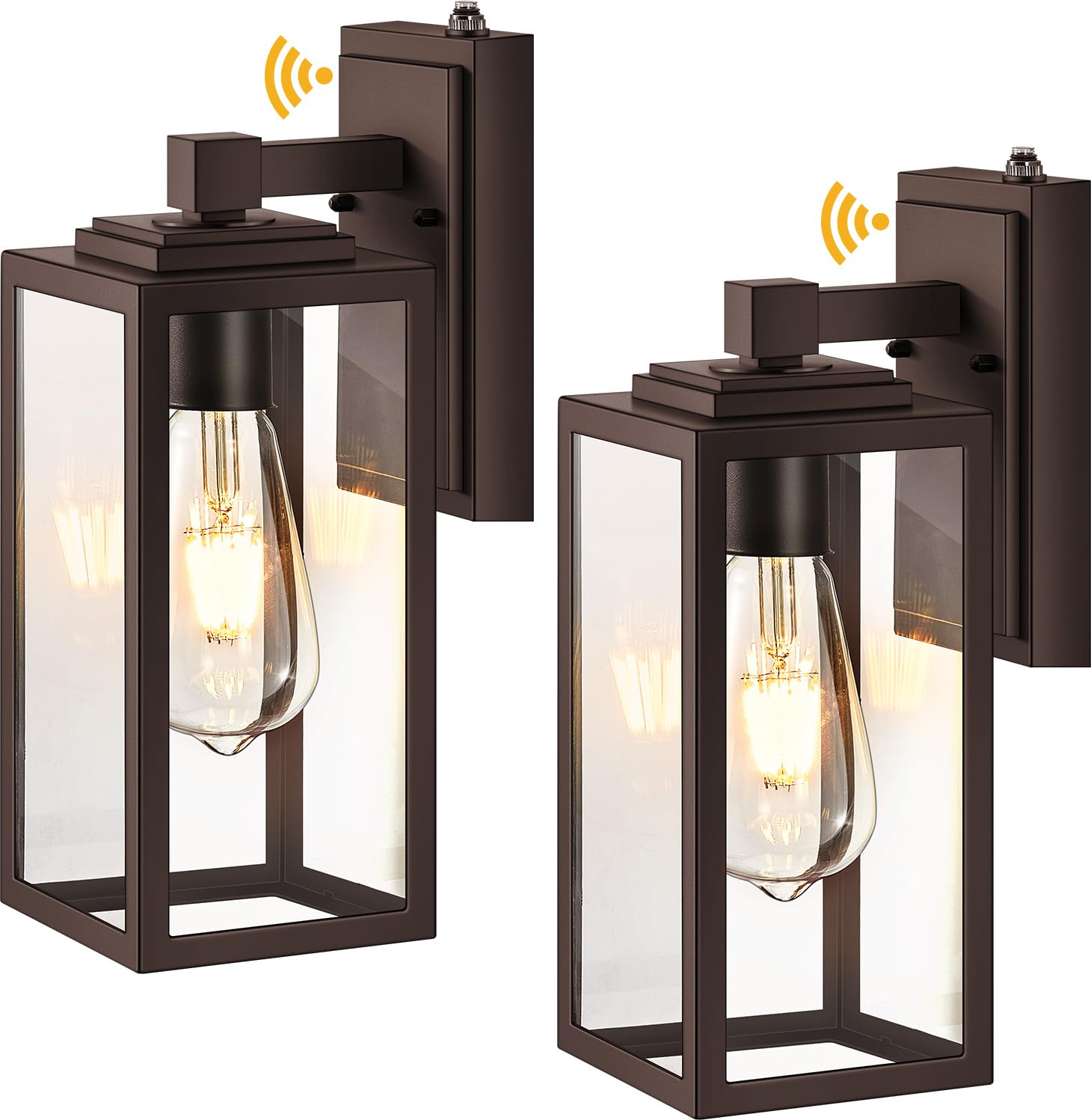 VIANIS 2 Pack Oil Rubbed Bronze Outdoor Lights Wall Mount, Dusk to Dawn Wall Lights for House Outside, Aluminium Modern Porch Lights Sconce, ORB Exterior Lantern Fixture with Waterproof, Anti-Rust