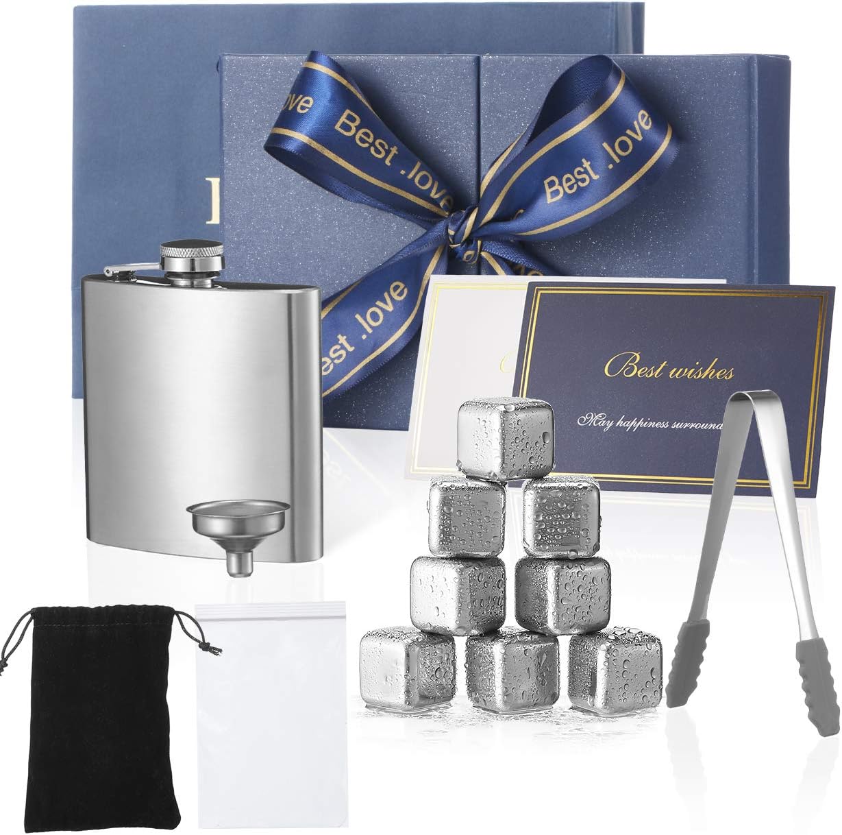 🛒 Crаzу Dеаlѕ Whiskey Stones Gift Set, Best Gift Set for Whiskey Lover, with Premium Stones, Flask, Practical Mothers Day Gift 🛒 Crаzу Dеаlѕ Whiskey Stones Gift Set, Best Gift Set for Whiskey Lover, with Premium Stones, Flask, Practical Mothers Day Gift