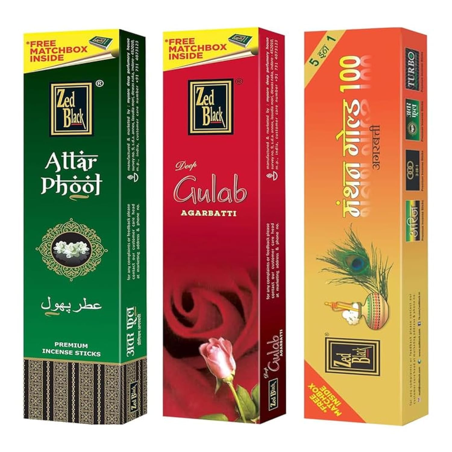Zed Black Premium Incense Sticks Combo of Manthan Gold 100, Attar Phool & Deep Gulab (B01JCTS42U) Amazon Price History, Amazon Price Tracker