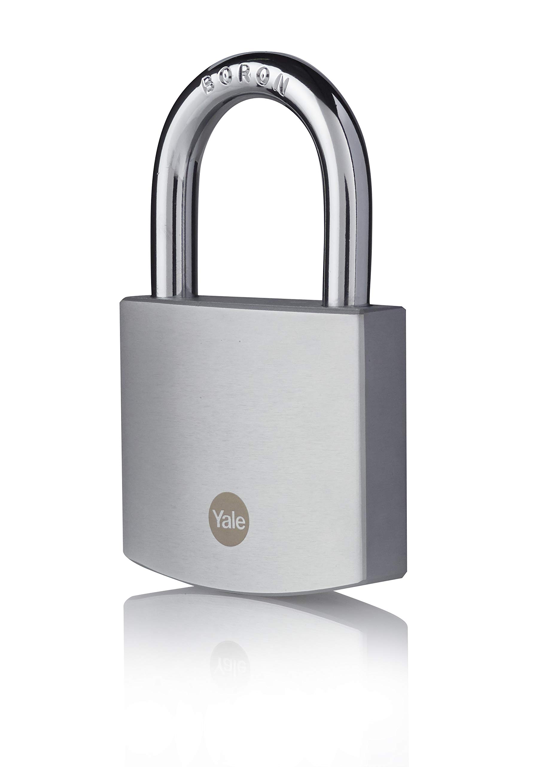 Yale Y120DB/60/135/1 - Lucchetto Alta Sicurezza in Ottone Cromato 60 mm, Arco in Boro, Doppia Chiusura, Resistente per Esterno, Testato EN12320, per Garage e Cancello