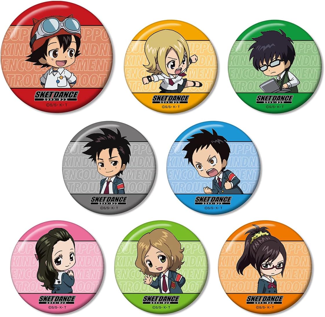 TV Anime SKET Dance Trading Chibi Character Tin Badge, Box of 8