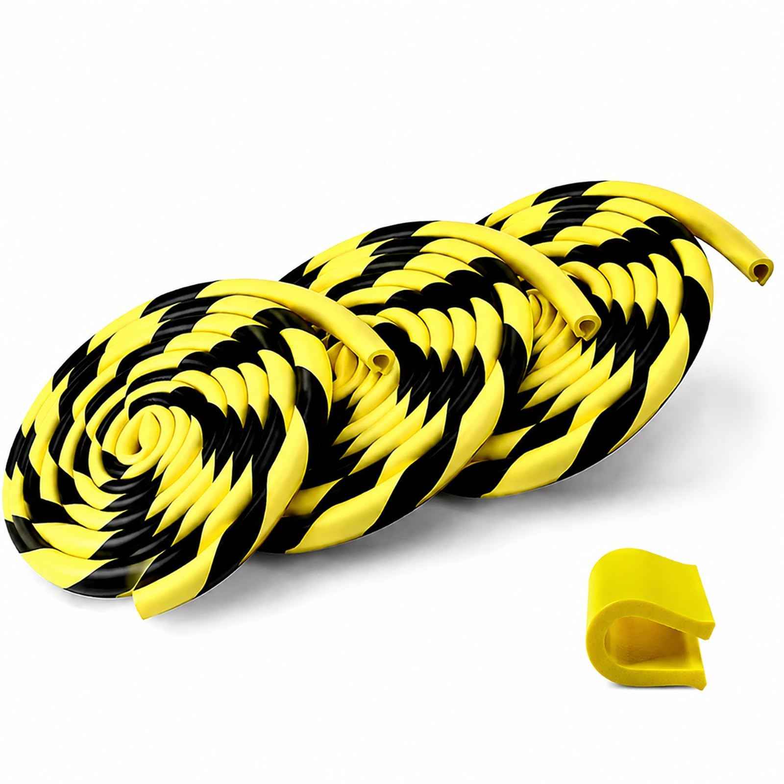Heavy Duty Wall Edge Corner Guard 9.8ft/5m, Yellow Black Anti-Collision Strip Self-Adhesive NBR Rubber Bumper for Factory Workshop Warehouse Garage Columns