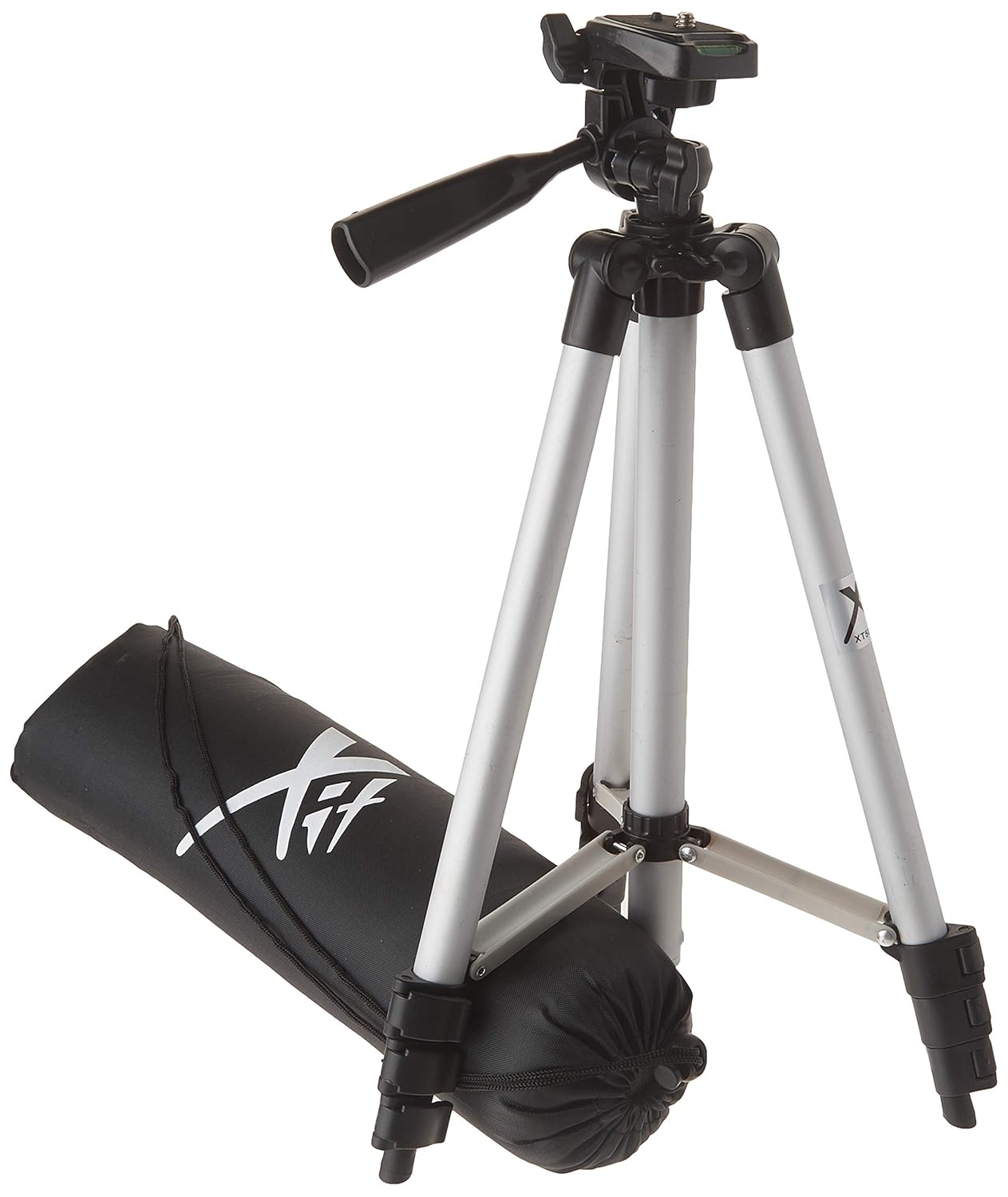 50 Inch Aluminum Camera Tripod with 3-Way Pan Head Quick-Release Plate Lightweight DSLR Mirrorless Tripod with Bubble Level