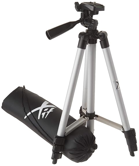 50 Inch Aluminum Camera Tripod with 3-Way Pan Head Quick-Release Plate Lightweight DSLR Mirrorless Tripod with Bubble Level