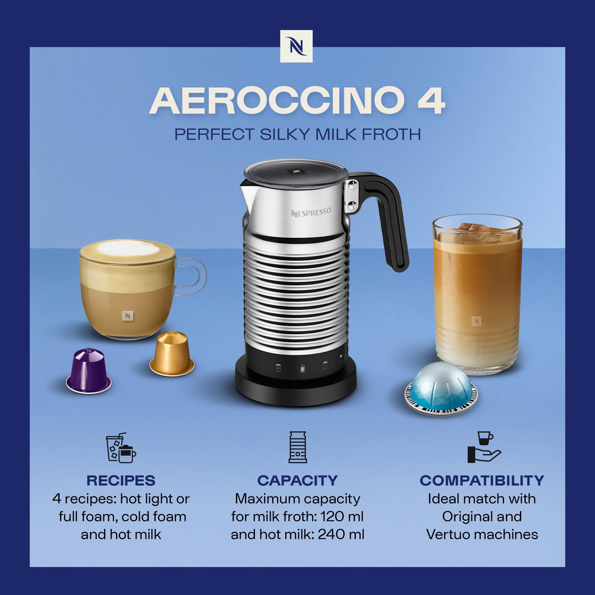 Amazon.com: Nespresso Aeroccino 4 Milk Frother: Home & Kitchen