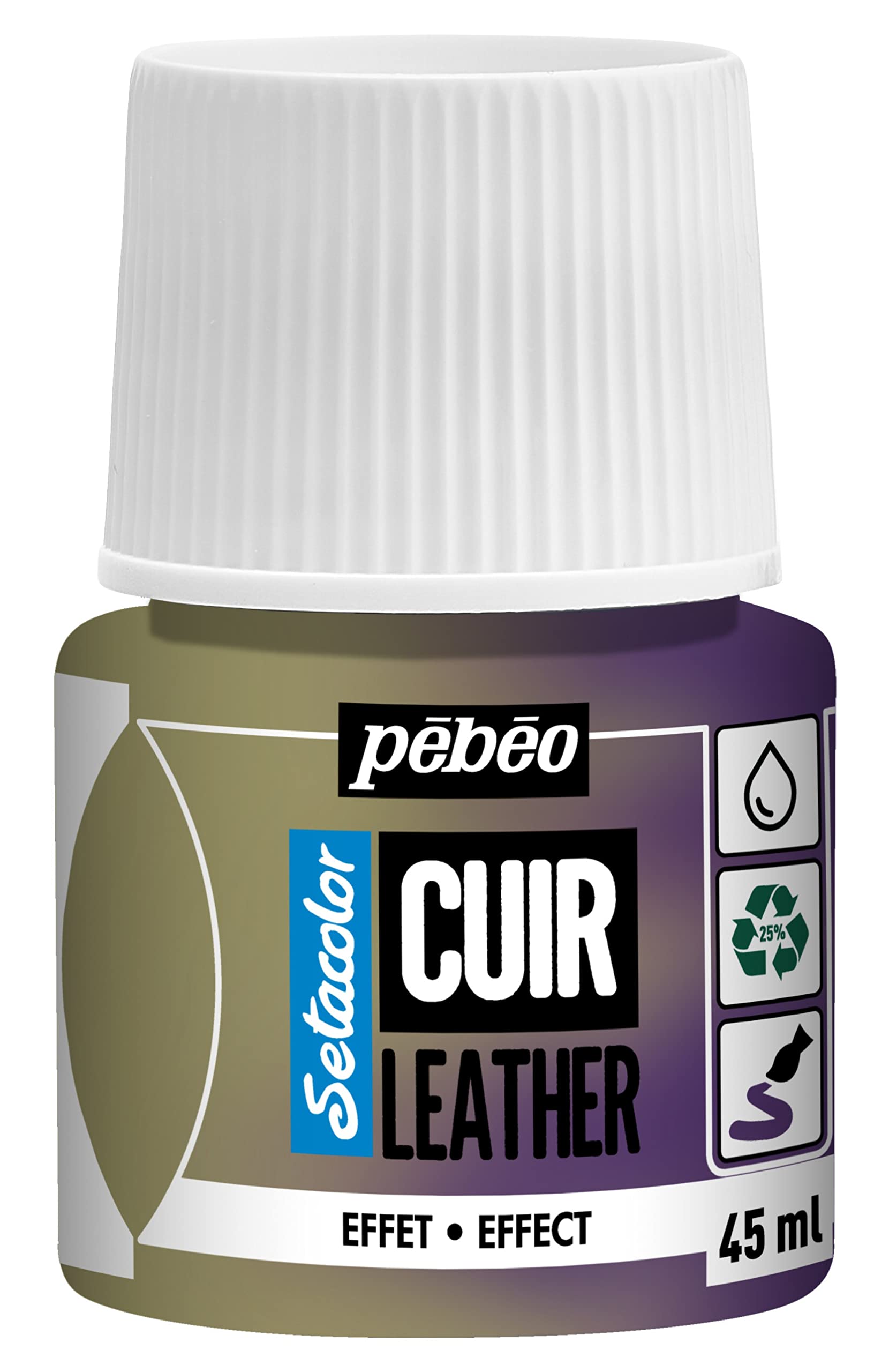 Pebeo Duochrome Yellow/Violet - Setacolor Leather - Acrylic Paint For Leather And Leatherette - Customization Bag, Shoe, Sneaker - Scratch Resistance, Folds, Rubbing - Duochrome Effect - 45 Ml