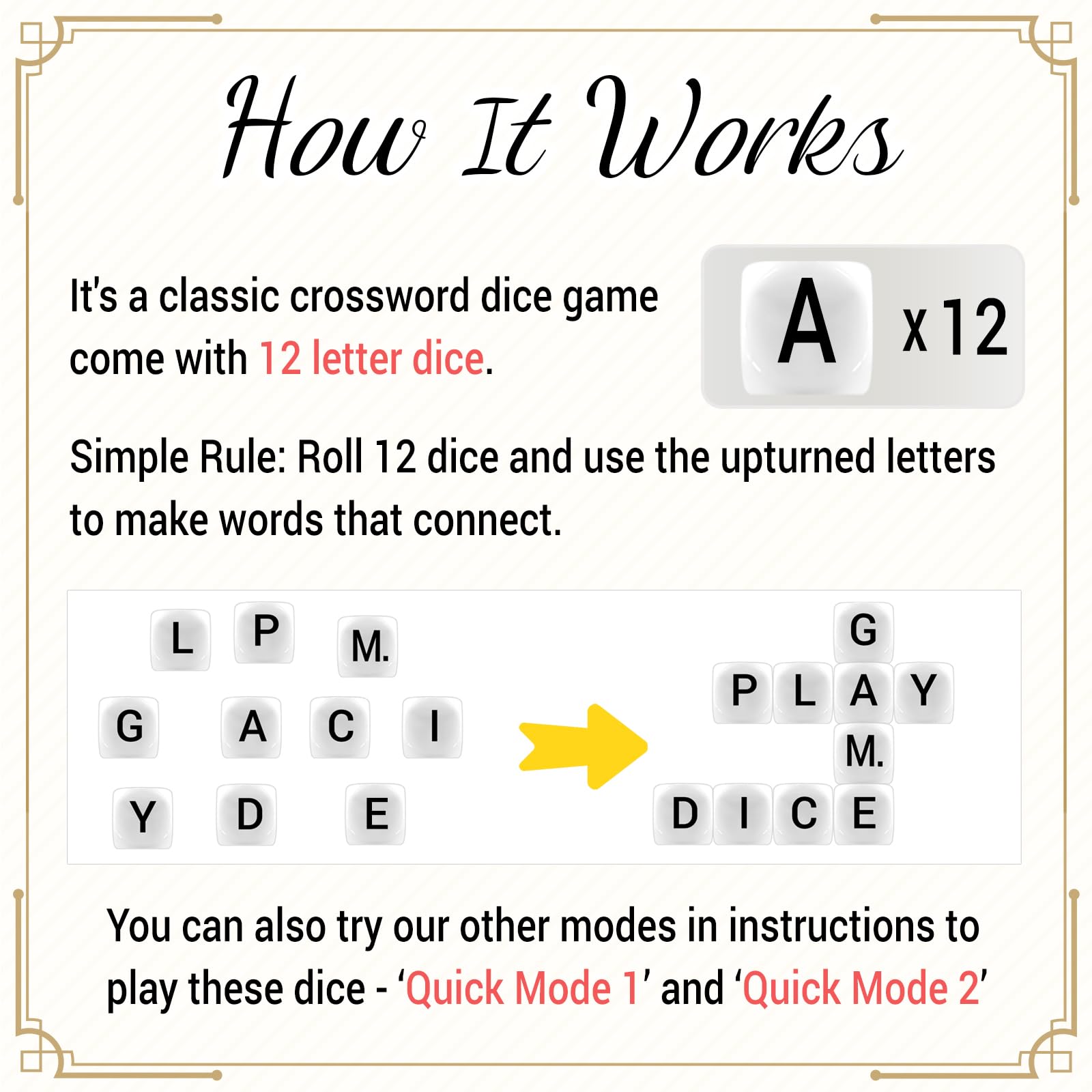 12 Pcs The Crossword Solitaire Game in White with Tin Box & Velvet Bag, Large Spelling Letter Dice Game for Adults, Travel & Game Night - Image 3