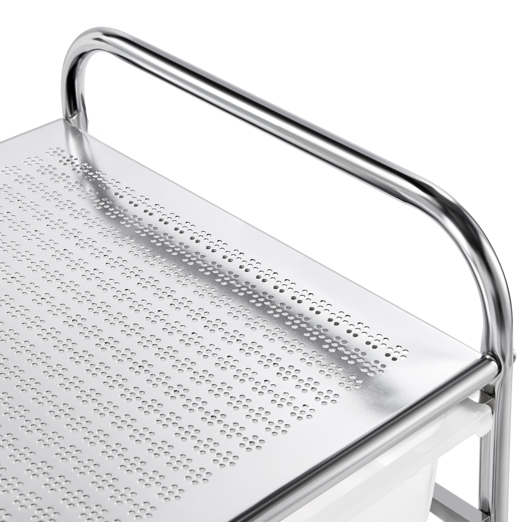Carrello Portaoggetti Stoccaggio con Ruote 20 Cassetti Cassettiera Rimovibili Plastica per Ufficio Sala da Pranzo Cucina Dispensa Soggiorno Bagno (Bianco)