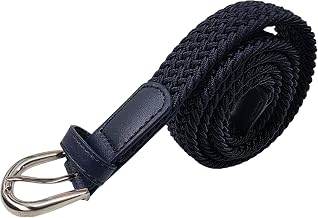 New Unisex Slim Skinny Canvas Stretch Belt Elasticated Fit Webbing Woven Braided 1" Wide