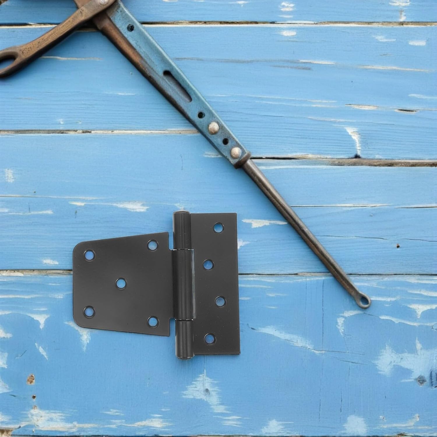 4 Pcs Heavy Duty Barn Door Hinges 3.5 Inch Black Metal Fence Gate Hardware Outdoor Shed Gate Hinges for Exterior Security and Wood Doors